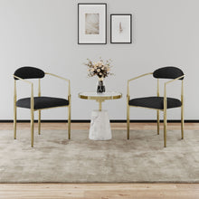 Load image into Gallery viewer, Dining Chairs (Set of 2), Mid-Century Modern Dining Chairs, Kitchen Dining Room Chairs, Round Boucle Backrest Sherpa Dining Chair With Metal Legs
