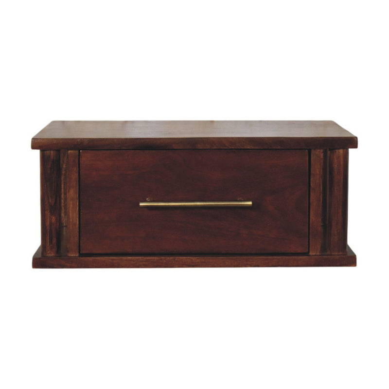 Solid Wood One Drawer Floating Nightstand - Wine