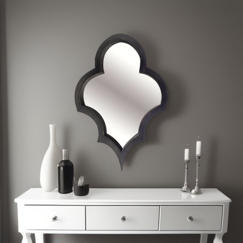 34" Novelty Framed Accent Mirror - Black