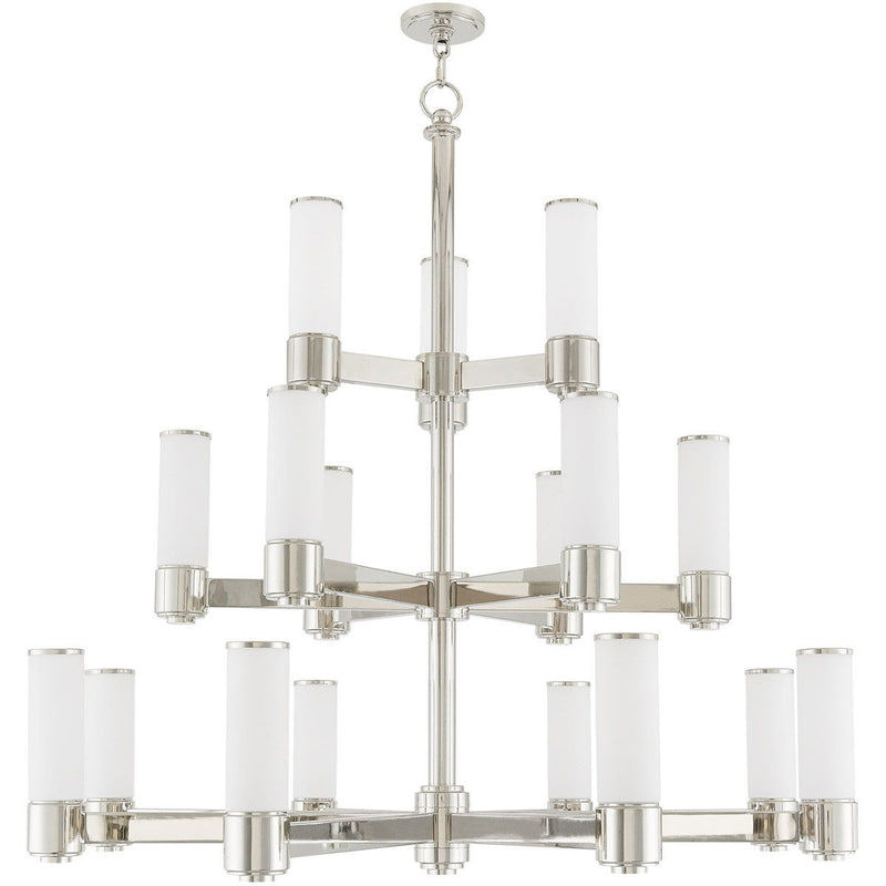 44" Multi Light Dimmable Chandelier With Shades - Nickel