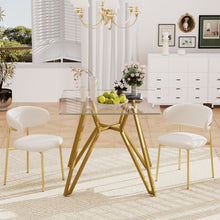 Load image into Gallery viewer, Modern Glass Dining Table With Metal Legs
