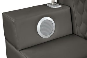 Zoya Smart Multifunctional Queen Size Bed Made with Wood in Gray