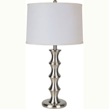Load image into Gallery viewer, Solid Wood Bedside Table Lamp With White Shade - Black
