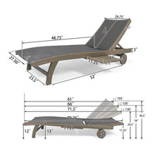 Load image into Gallery viewer, Outdoor Chaise Lounge With Pull Out Tray And Wicker Seat - Gray
