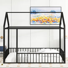 Load image into Gallery viewer, Metal Bed House Bed Frame With Fence
