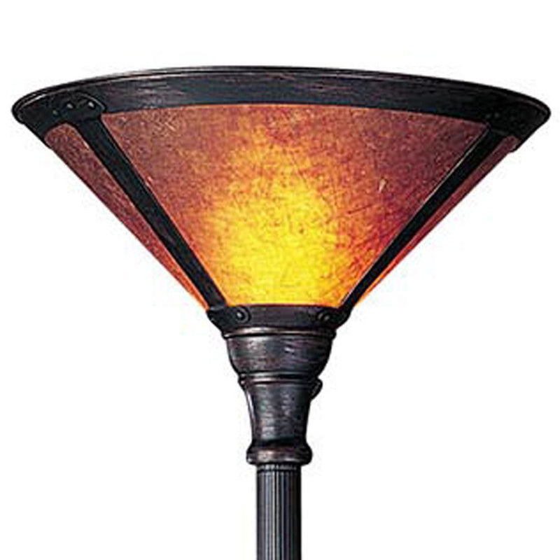 Torchiere Floor Lamp With Brown Dome Shade - Rust