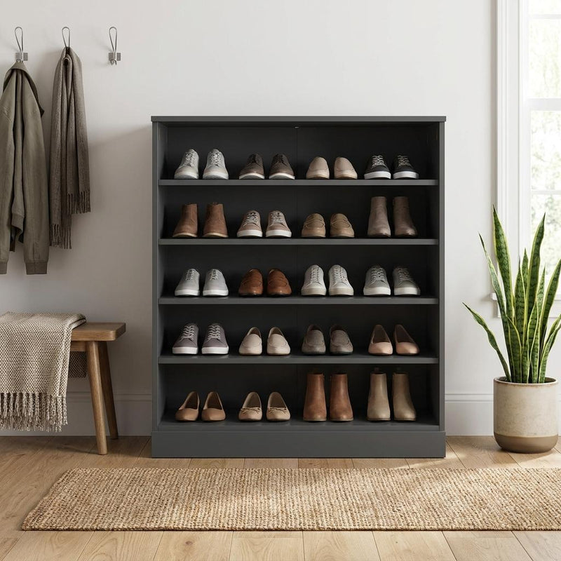 Twenty Pair Solid Woodshoe Storage Cabinet (752318) - Gray