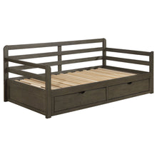Load image into Gallery viewer, Twin Long 2 Drawer Daybed With Extendable Trundle, Storage Drawers, Fits Standard Mattress - Gray

