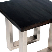 Load image into Gallery viewer, Solid Wood And Iron Square End Table - Silver And Antique Brown
