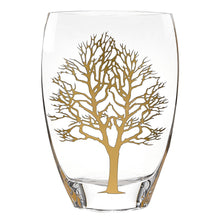 Load image into Gallery viewer, Tree Of Life Oval Free Table Vase - Clear / Gold
