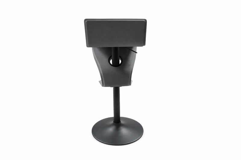 Faux Leather And Steel Low Back Adjustable Height Swivel Bar Chair - Gray And Black