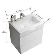 Load image into Gallery viewer, Alice - Bathroom Vanity With Large Storage, Sink Wall Mounted Floating Bathroom Vanity For Modern Bathroom, One-Piece Sink Basin Without Drain And Faucet
