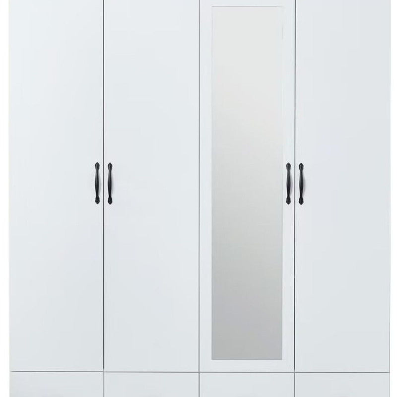 74" Mirro Four Door Four Drawer Combo Dresser - White