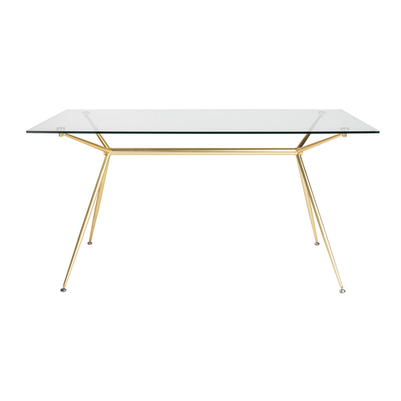 60" Glass And Steel Dining Table - Clear