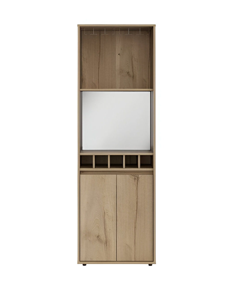 Wood Bar Cabinet With Two Doors - Oak