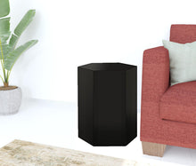 Load image into Gallery viewer, 17" High Gloss Manufactured Wood Hexagon End Table - Black
