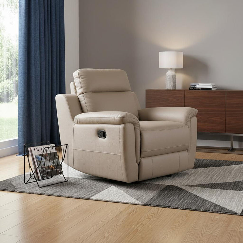 Fascinating Leather Reclining Chair - Beige