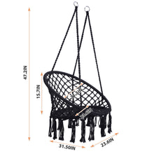 Load image into Gallery viewer, Macrame Hanging Hammock Chair, Rope Swing For Indoor And Outdoor Use

