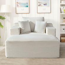 Load image into Gallery viewer, Convertible Chaise Lounge Chair With Wide Armrest &amp; Throw Pillows
