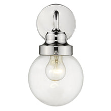 Load image into Gallery viewer, One Light Wall Sconce With Round Glass Shade - Silver
