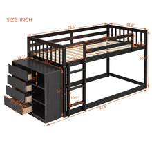 Load image into Gallery viewer, Bunk Bed With 4 Drawers And 3 Shelves

