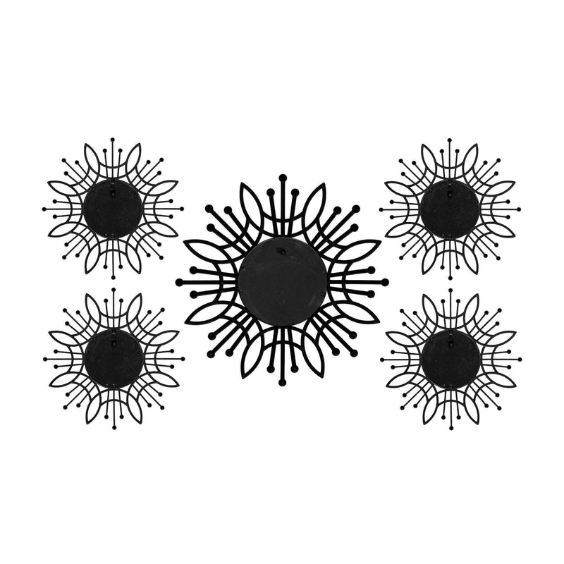 Sunburst Metal Framed Mirror (Set of 5) - Silver