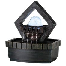 Load image into Gallery viewer, Poly Geo Pebbles Tabletop Fountain With LED Light - Brown
