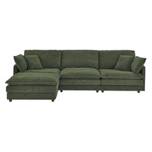Load image into Gallery viewer, L-Shaped Sectional Sofa With Ottoman, Convertible 4 Seater Couch

