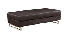 Load image into Gallery viewer, Faux Leather Ottoman - Brown / Gold
