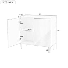 Load image into Gallery viewer, Side Cabinet With Adjustable Shelves And Geometric Door Panels - Navy Blue
