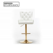 Load image into Gallery viewer, Adjustable Swivel Bar Stool With Nailhead Trim (Set of 2)
