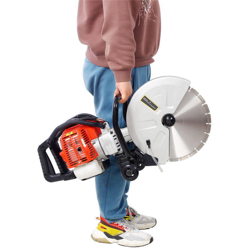 Industrial 52Cc 2 Stroke Gas Powered Concrete Cut Off Saw With Blade Steel - Red