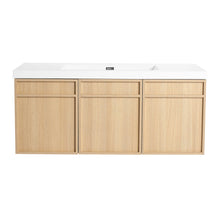Load image into Gallery viewer, Wall-Mounted Bathroom Vanity With Resin Sink And Soft Closing Doors
