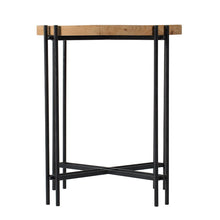 Load image into Gallery viewer, Round Side Table With Wood Top, End Table For Living Room Bedroom - Black Brown
