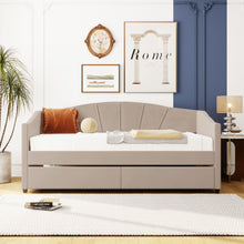 Load image into Gallery viewer, Upholstered Daybed With Two Drawers And Wood Slat
