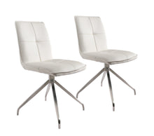 Load image into Gallery viewer, Dining Side Chairs Upholstered Faux Leather (Set of 2) - White / Silver
