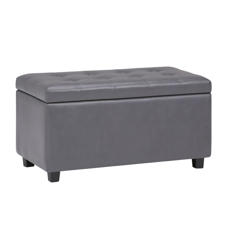 Transitional Upholstery Storage Ottoman - Dark Brown / Gray