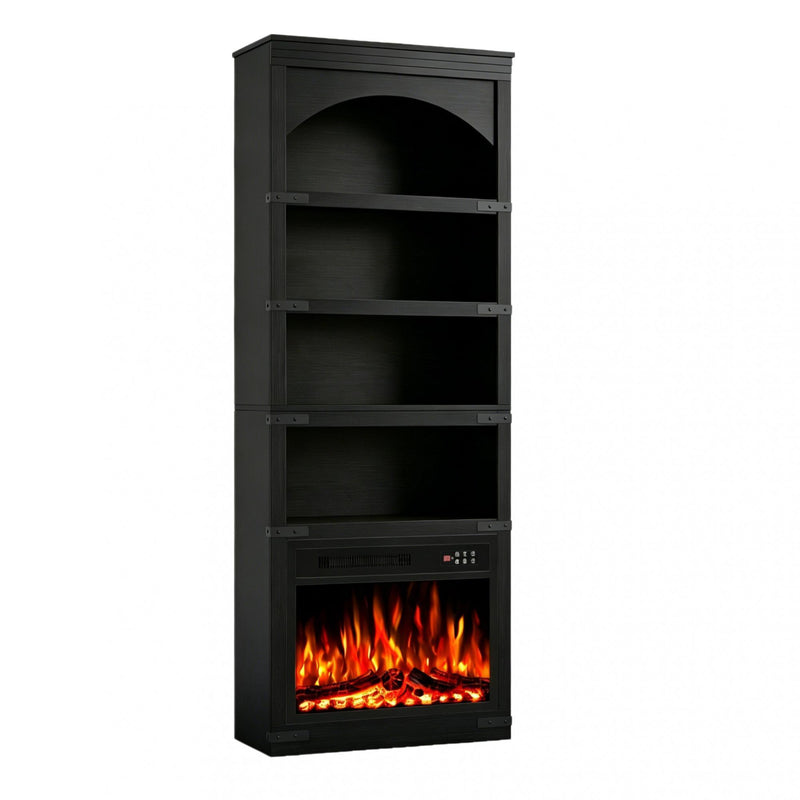 Four Tier USB Bookcase - Black