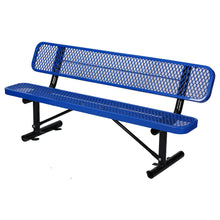 Load image into Gallery viewer, 6' Outdoor Steel Bench With Backrest
