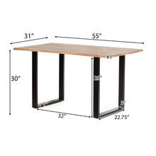 Load image into Gallery viewer, Mid Century 5 Piece Dining Set With Upholstered Dining Chairs And Metal Legs, Solid Wood Top Metal Base Dining Table - Beige / Black
