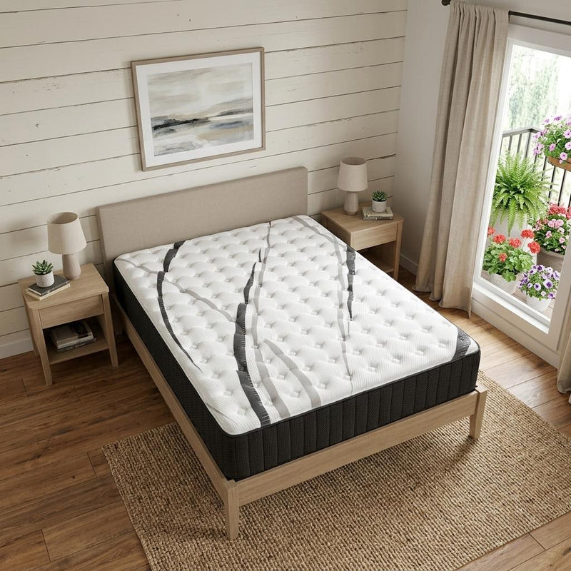 Graphite And Titanium Infused Gel Memory Foam Firm Hybrid Mattress - California King