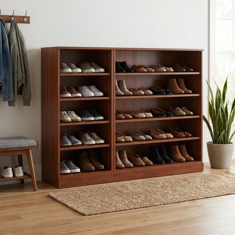 Solid Woodshoe Storage Cabinet (755948) - Coffee