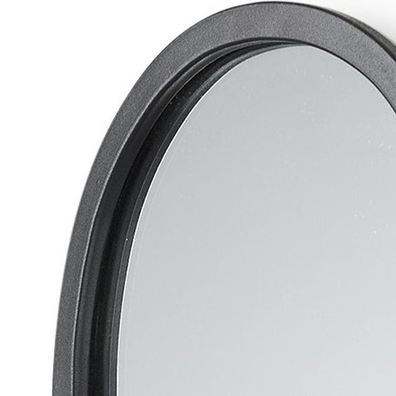 Bottle Mirrored Oval Wall Vase - Black / Clear