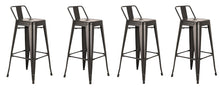 Load image into Gallery viewer, Metal Low Back Counter Height Bar Chairs (Set of 4) - Black
