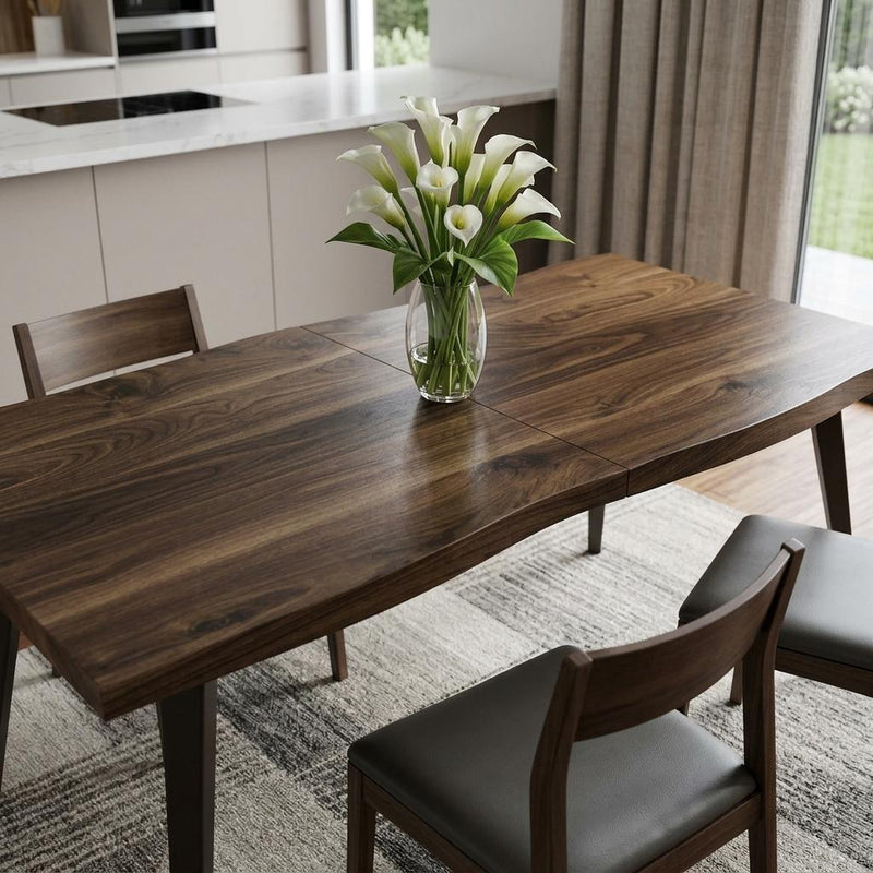 Wood And Iron Dining Table - Walnut