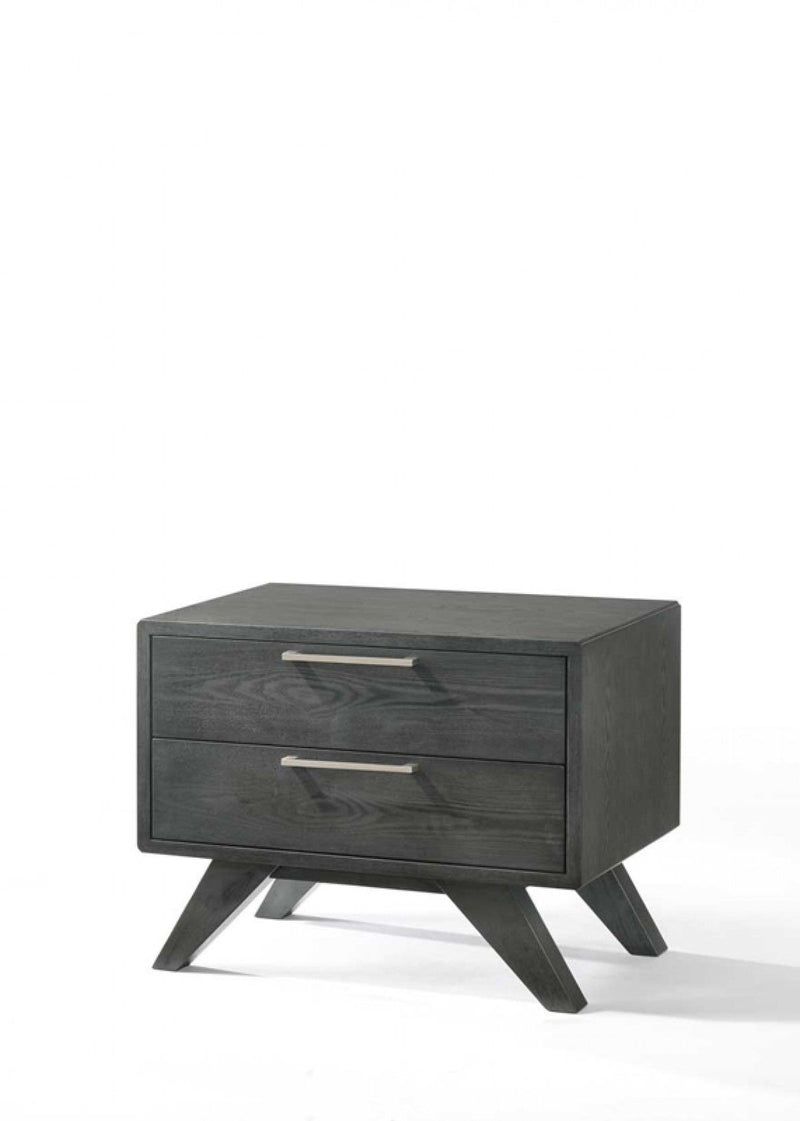 Modern Nightstand With Two Drawers - Gray Wash