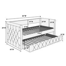 Load image into Gallery viewer, Contemporary Button Tufted Daybed With Slat Trundle
