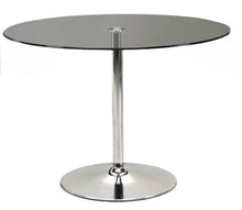 Load image into Gallery viewer, 42" Glass And Metal Pedestal Base Round Top Dining Table - Clear
