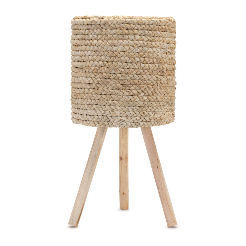 Wood 27" Ounce Round Pot Planter - Beige