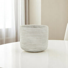 Load image into Gallery viewer, Striped Round Pot Planter - Light Gray
